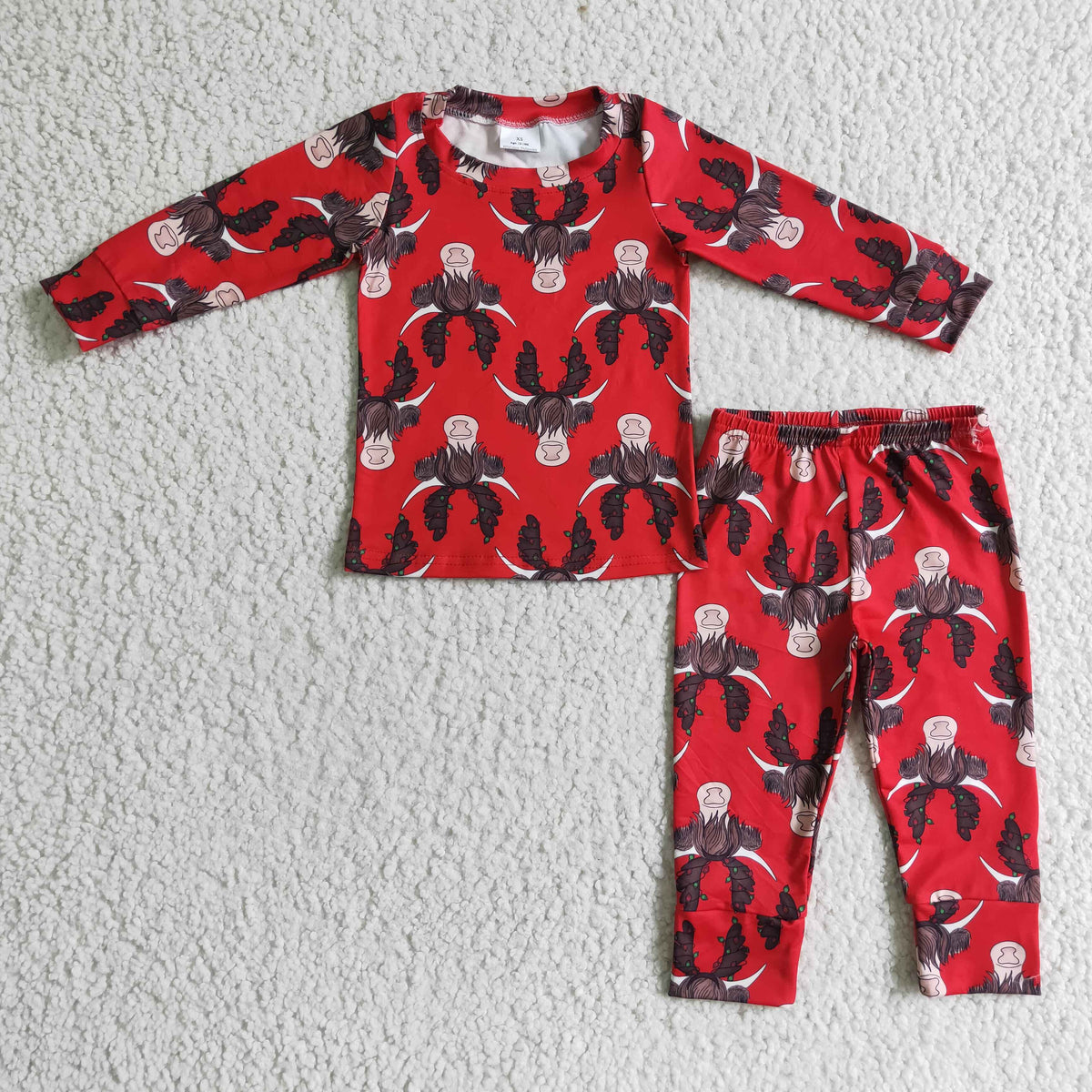 Highland cow red kids boy Christmas pajamas - BIG FRENCHIES