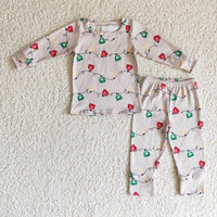 Christmas light print kids boy pajamas set - BIG FRENCHIES
