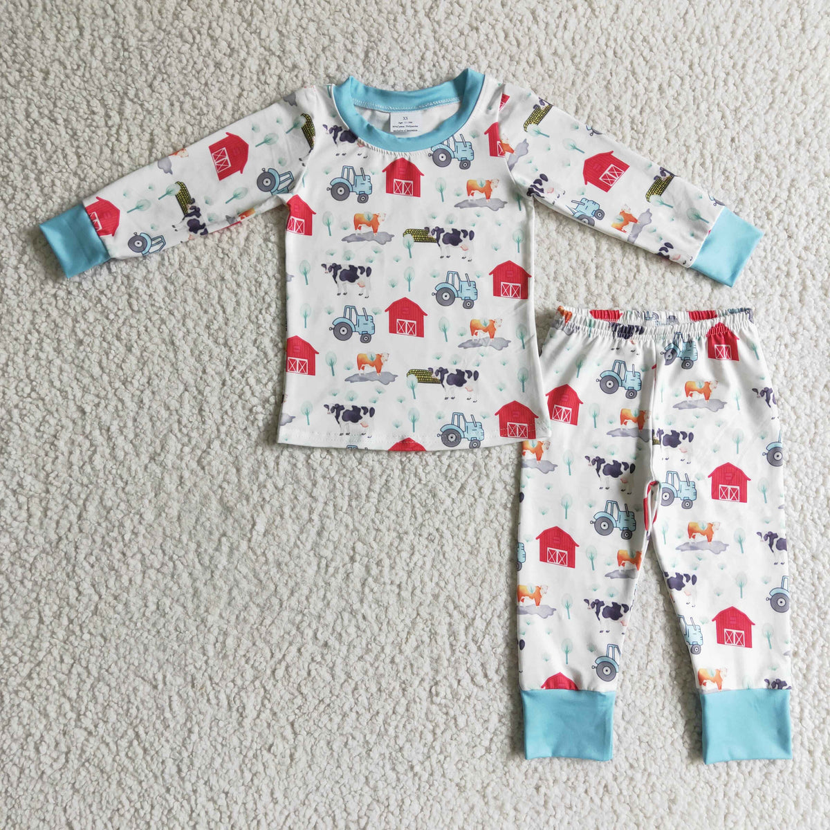 Cow farm print long sleeves boy pajamas - BIG FRENCHIES