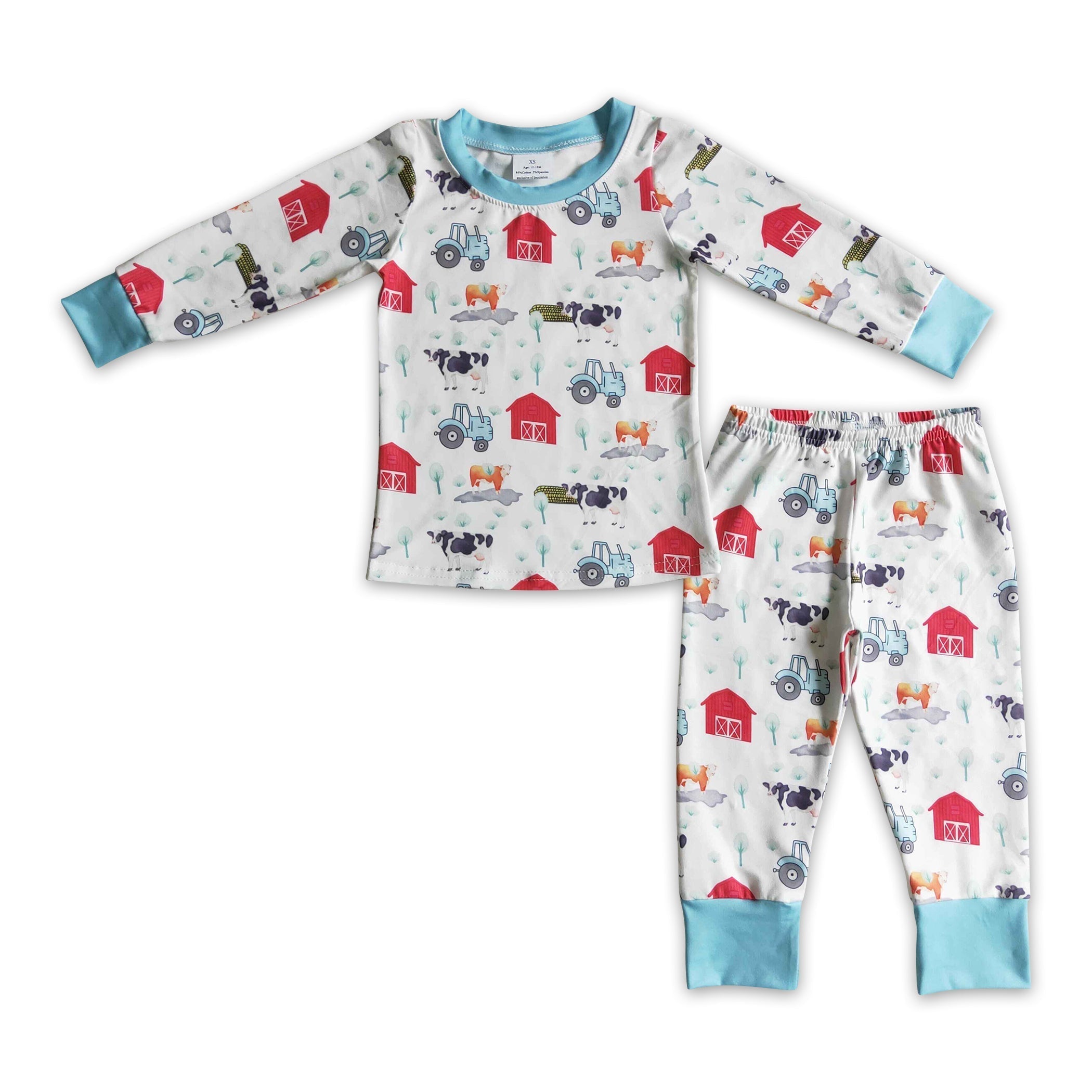 Cow farm print long sleeves boy pajamas - BIG FRENCHIES