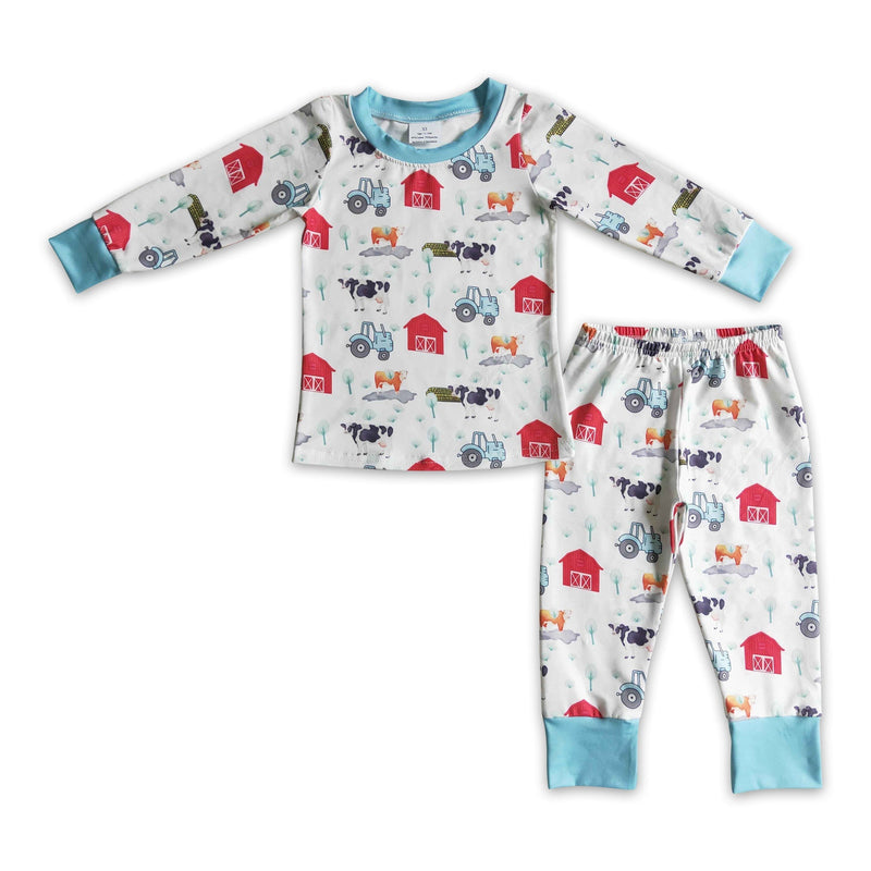 Cow farm print long sleeves boy pajamas - BIG FRENCHIES