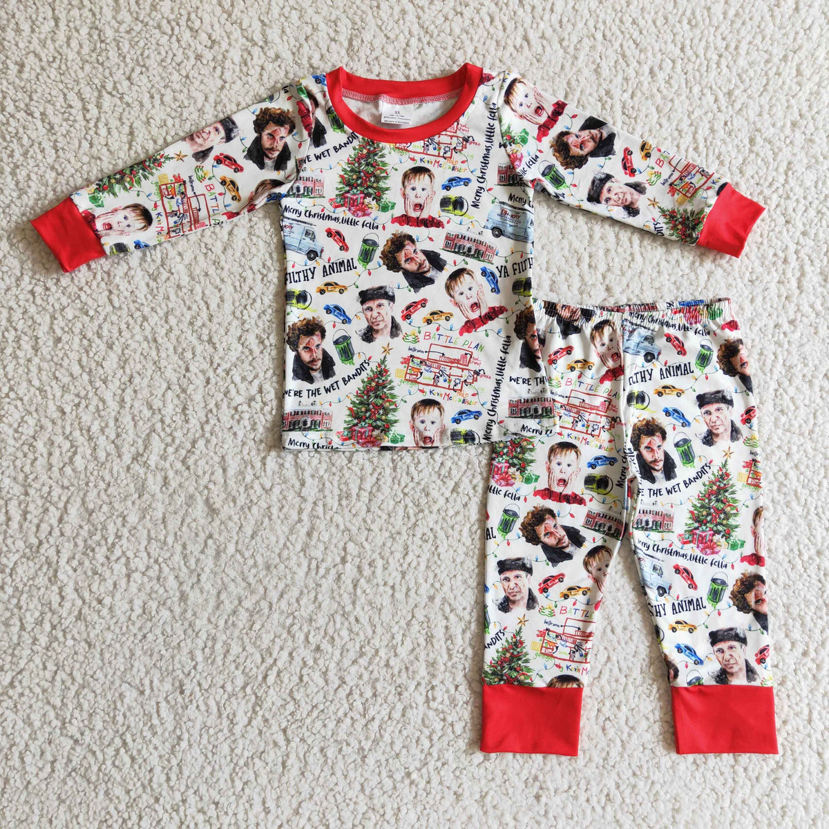 Merry Christmas little fella kids boy pajamas - BIG FRENCHIES