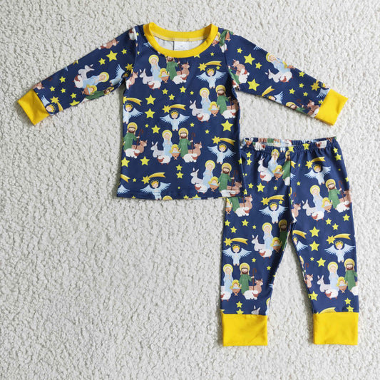 Nativity long sleeves kids boy Christmas pajamas - BIG FRENCHIES