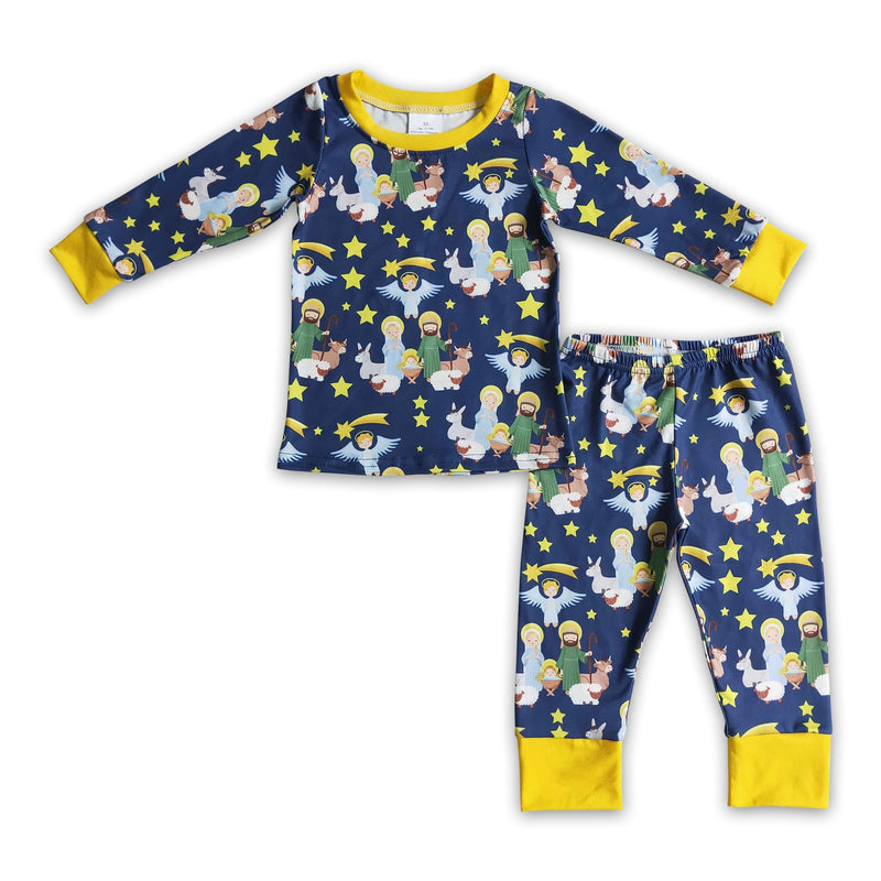 Nativity long sleeves kids boy Christmas pajamas - BIG FRENCHIES