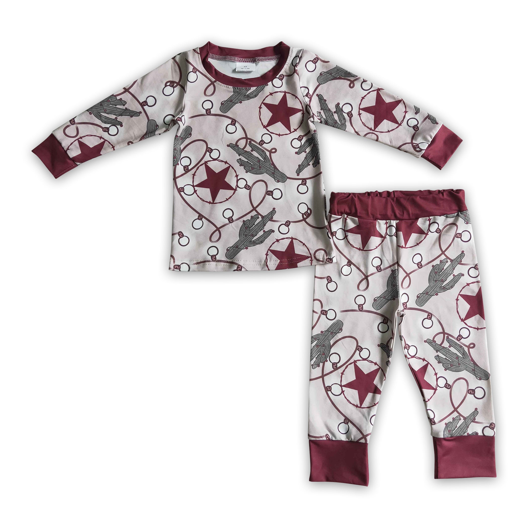 Cactus Christmas lights stars kids boy western Christmas pajamas - BIG FRENCHIES