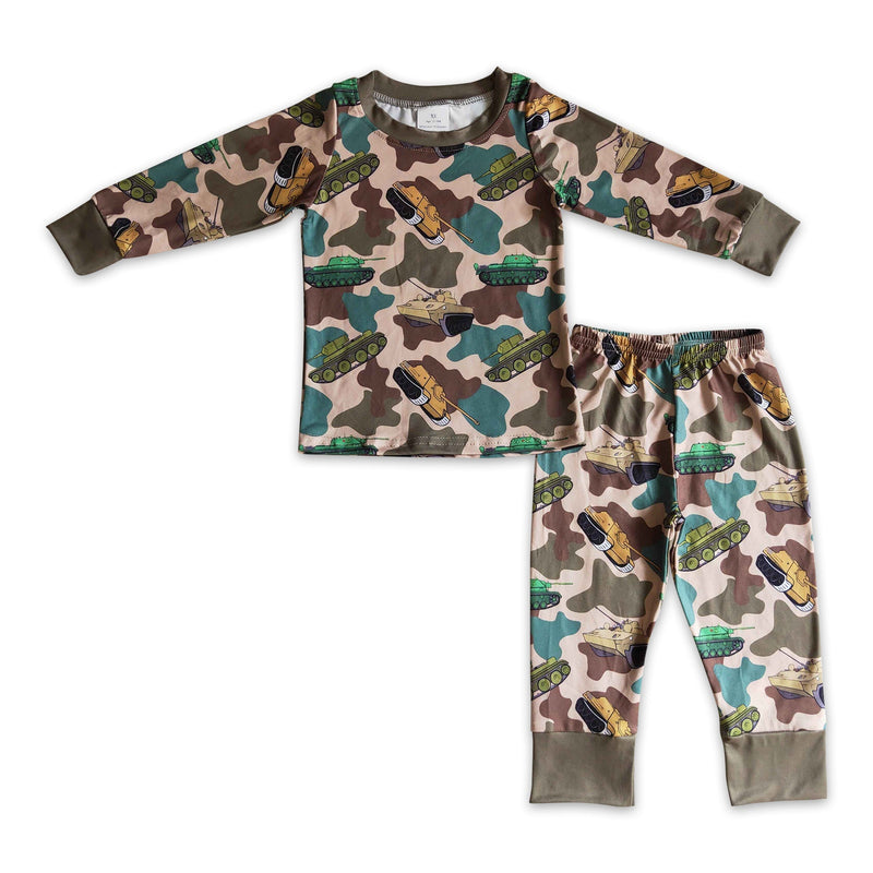 Camo tank print long sleeves kids boy pajamas - BIG FRENCHIES