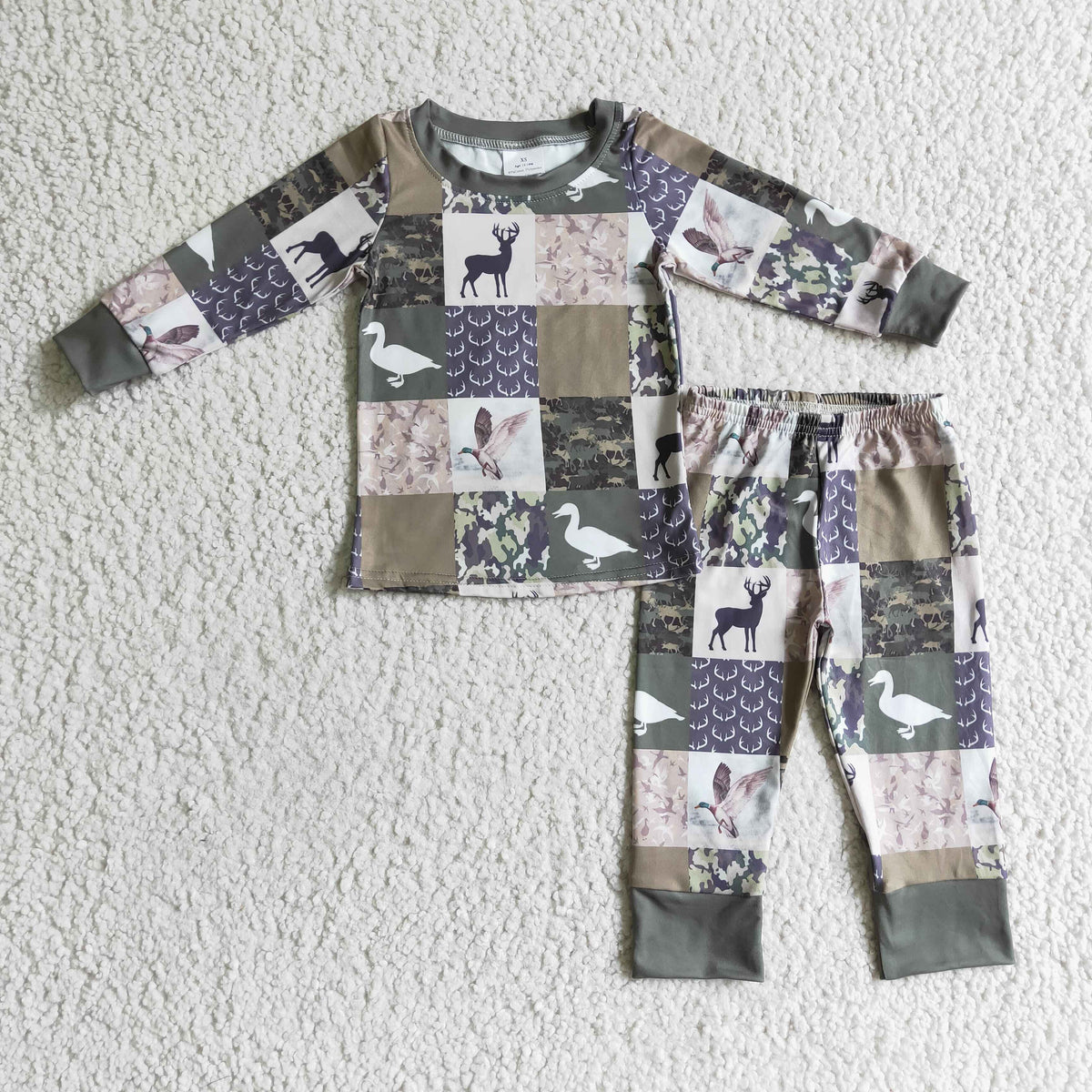 Duck deer camo patchwork kids boy hunting pajamas - BIG FRENCHIES