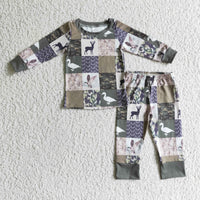 Duck deer camo patchwork kids boy hunting pajamas - BIG FRENCHIES