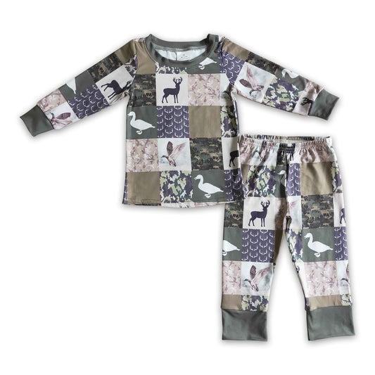 Duck deer camo patchwork kids boy hunting pajamas - BIG FRENCHIES