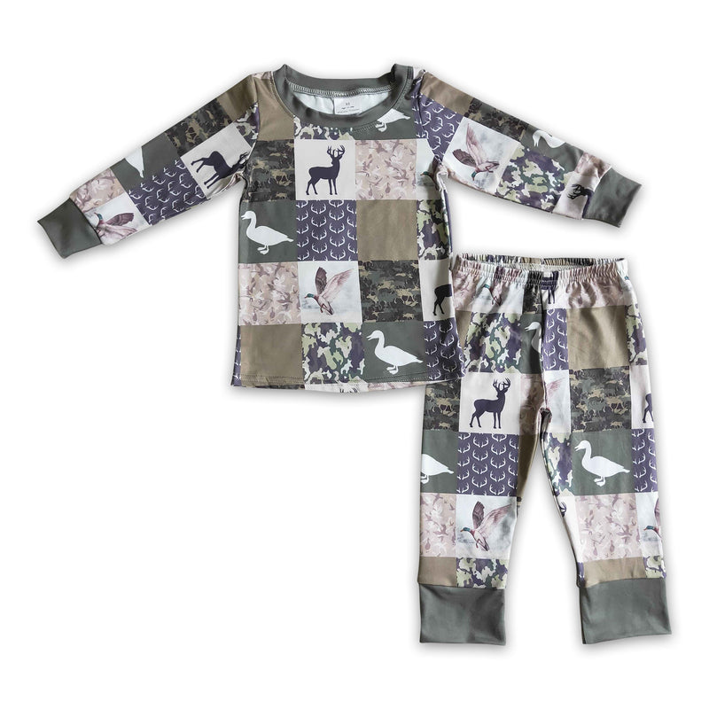 Duck deer camo patchwork kids boy hunting pajamas - BIG FRENCHIES
