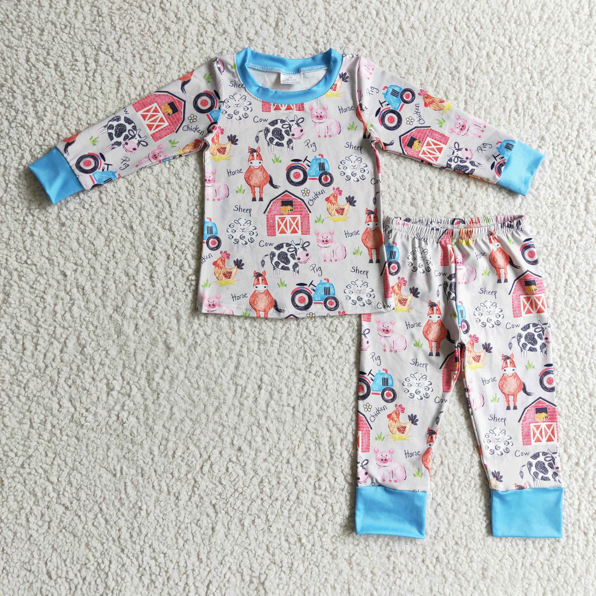 Cow horse pig chicken kids boy farm pajamas - BIG FRENCHIES