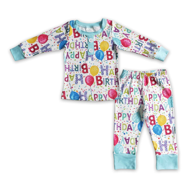 Happy birthday balloon apparel kids boy pajamas - BIG FRENCHIES