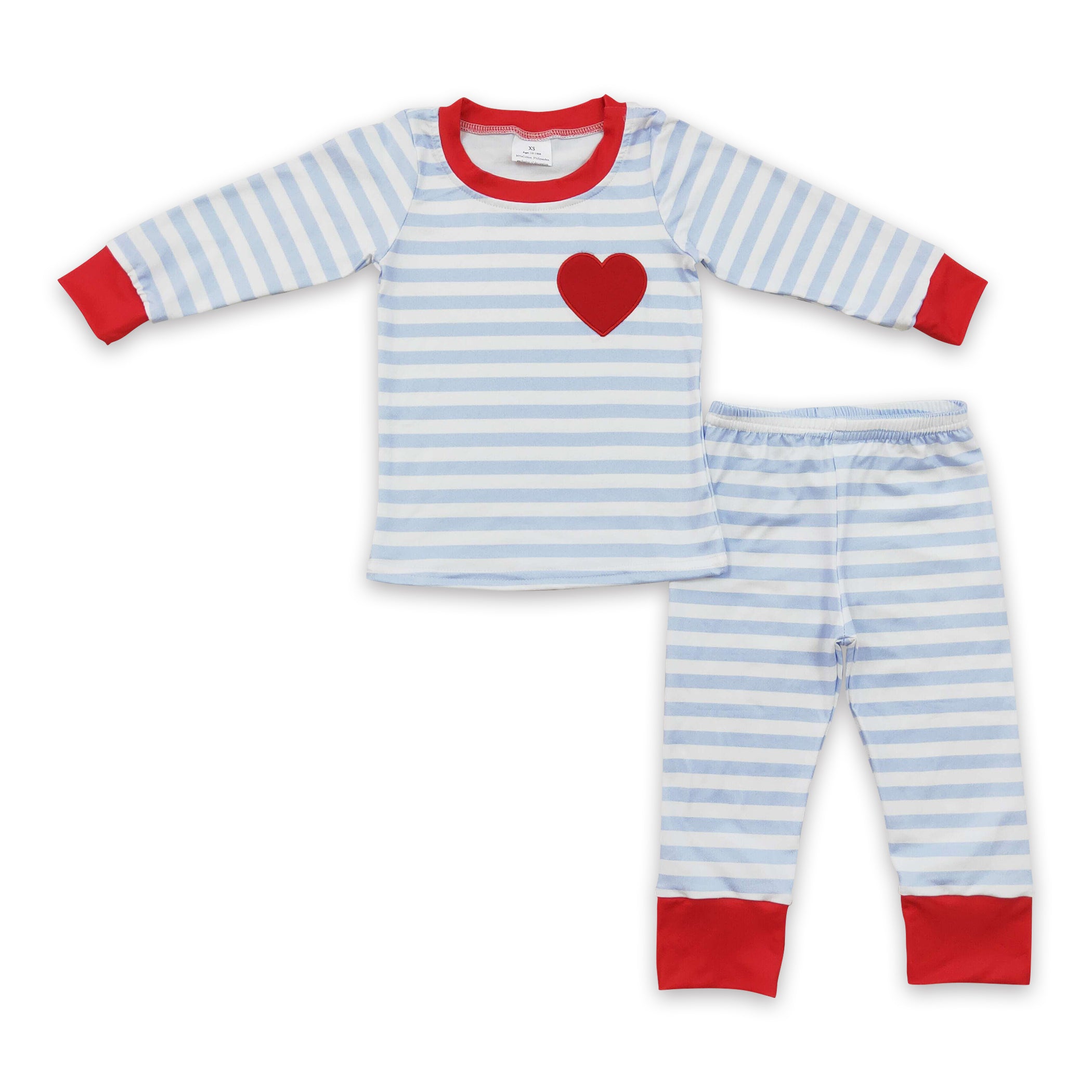 Red heart embroidery baby kids valentine's pajamas - BIG FRENCHIES