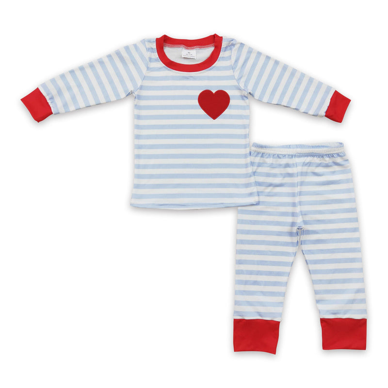 Red heart embroidery baby kids valentine's pajamas - BIG FRENCHIES