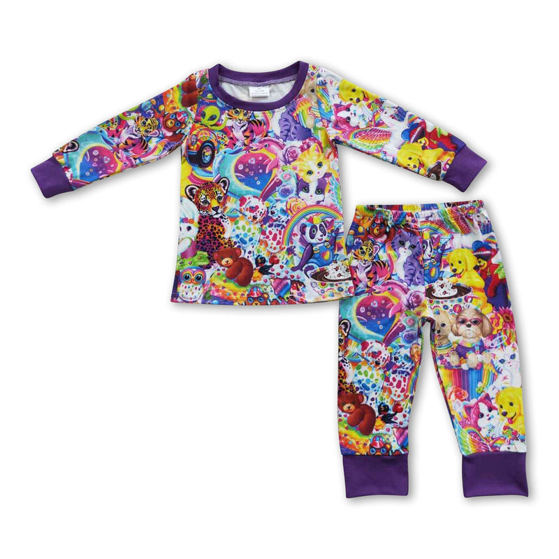 Colorful tiger long sleeves baby kids pajamas - BIG FRENCHIES