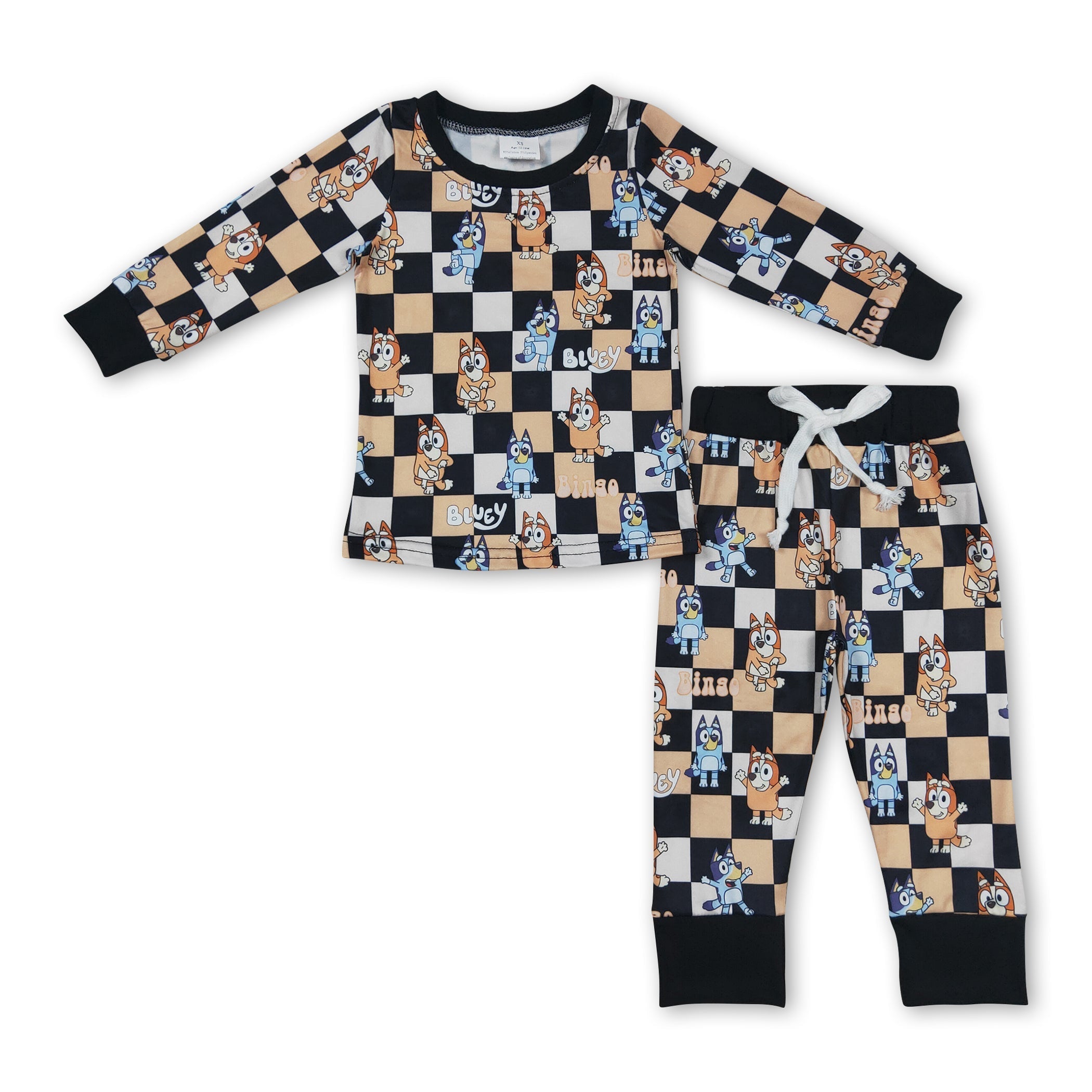 Plaid dogs long sleeves baby kids pajamas - BIG FRENCHIES