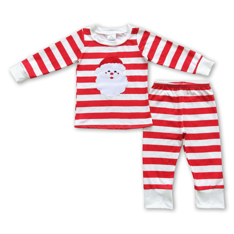 Santa stripe long sleeves baby kids Christmas pajamas - BIG FRENCHIES
