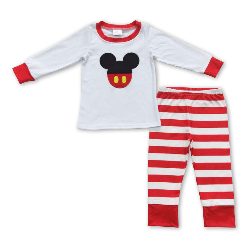 Long sleeves mouse stripe pants kids boy pajamas - BIG FRENCHIES