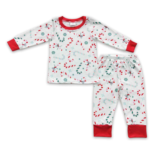 Candy cane long sleeves kids boy Christmas pajamas - BIG FRENCHIES