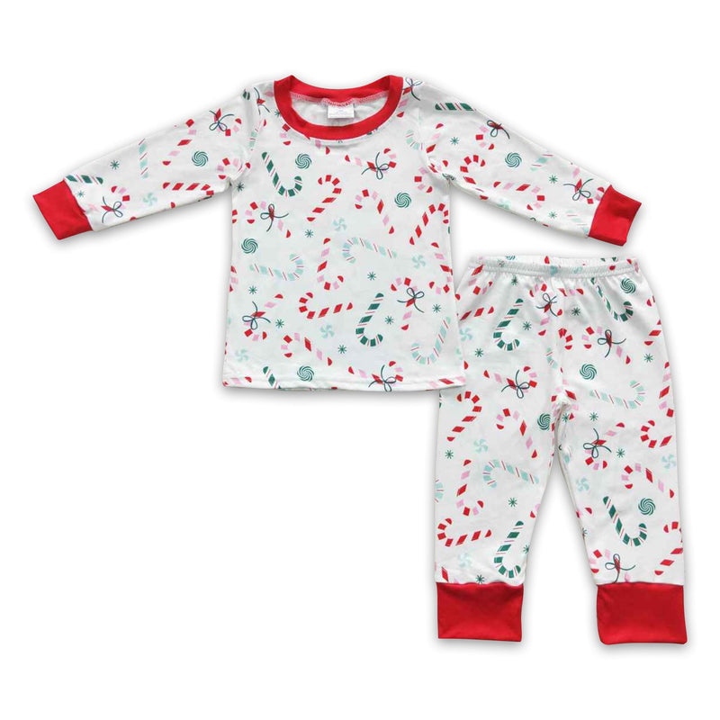 Candy cane long sleeves kids boy Christmas pajamas - BIG FRENCHIES