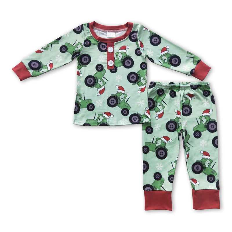 Tractor Christmas hat kids boy pajamas - BIG FRENCHIES