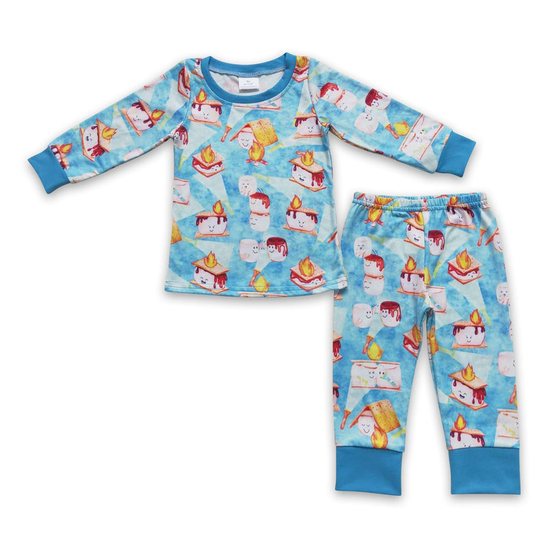 Blue cake long sleeves baby boy winter pajamas - BIG FRENCHIES