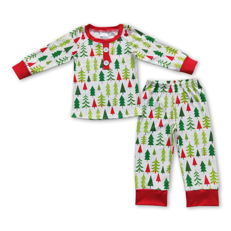 Long sleeves Christmas tree baby boy pajamas - BIG FRENCHIES