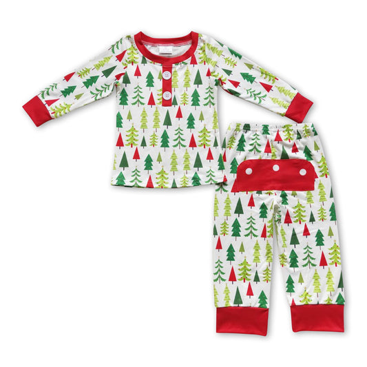 Long sleeves Christmas tree baby boy pajamas - BIG FRENCHIES