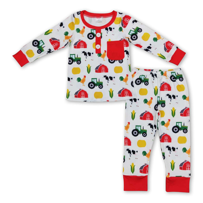 Chicken cow corn kids boy farm pajamas - BIG FRENCHIES