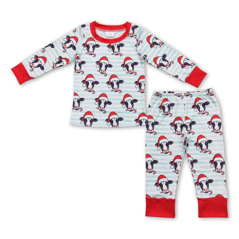 Christmas hat cow stripe baby kids pajamas - BIG FRENCHIES