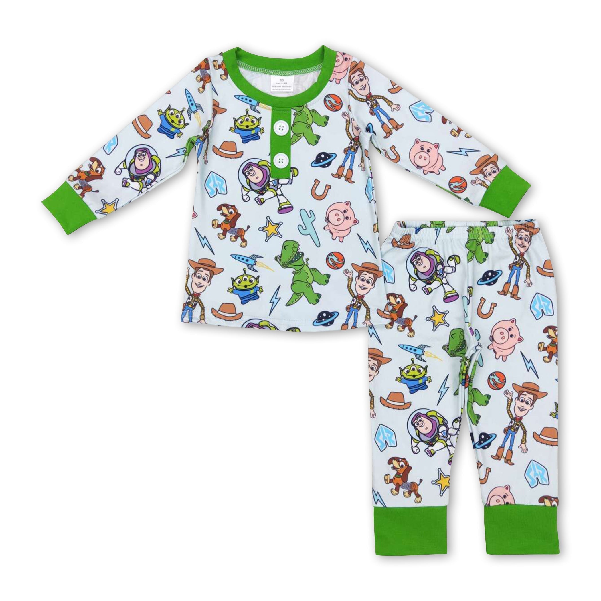 Green pig cactus toy kids boy pajamas - BIG FRENCHIES