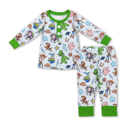 Green pig cactus toy kids boy pajamas - BIG FRENCHIES