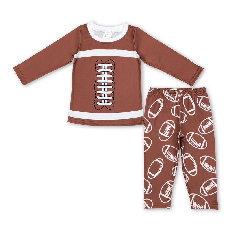 Brown football top pants kids pajamas - BIG FRENCHIES