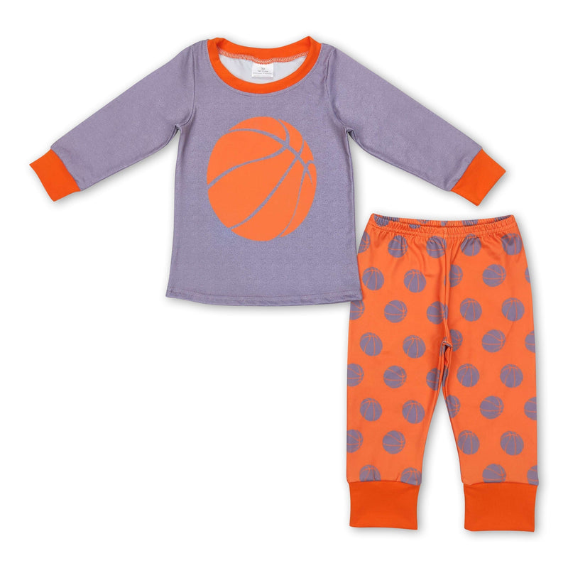 Grey orange basketball top pants kids pajamas - BIG FRENCHIES
