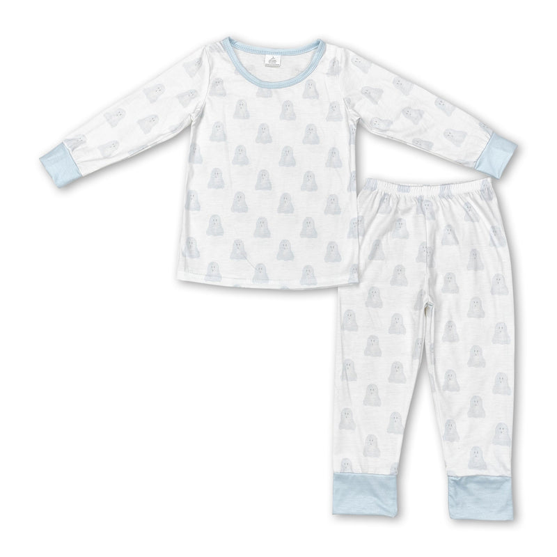 Light blue dog long sleeves kids boys pajamas - BIG FRENCHIES