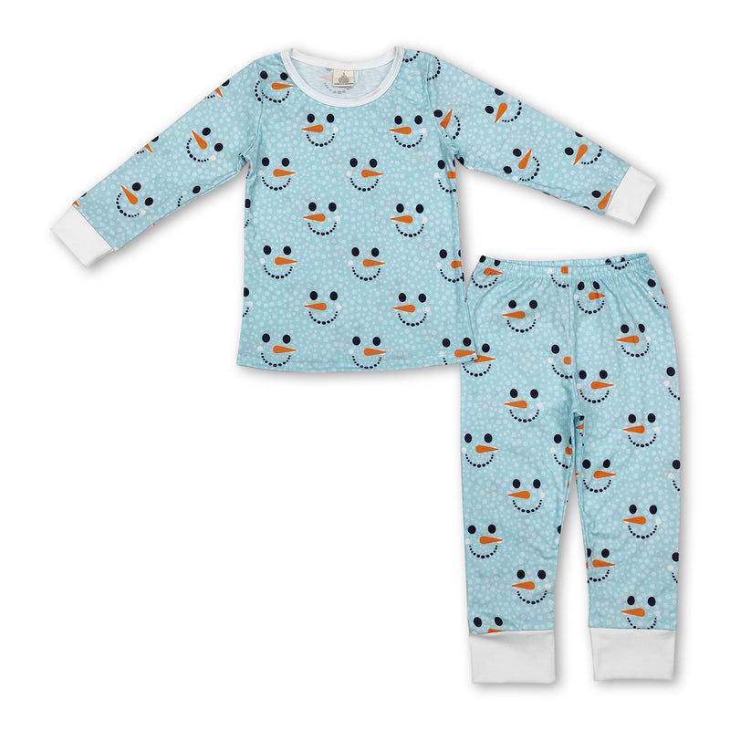 Long sleeves snowman kids boys pajamas - BIG FRENCHIES