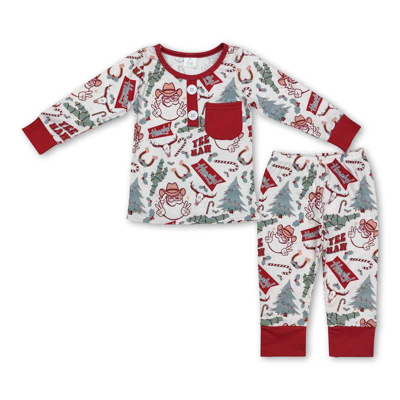 Christmas tree cactus santa kids pajamas - BIG FRENCHIES