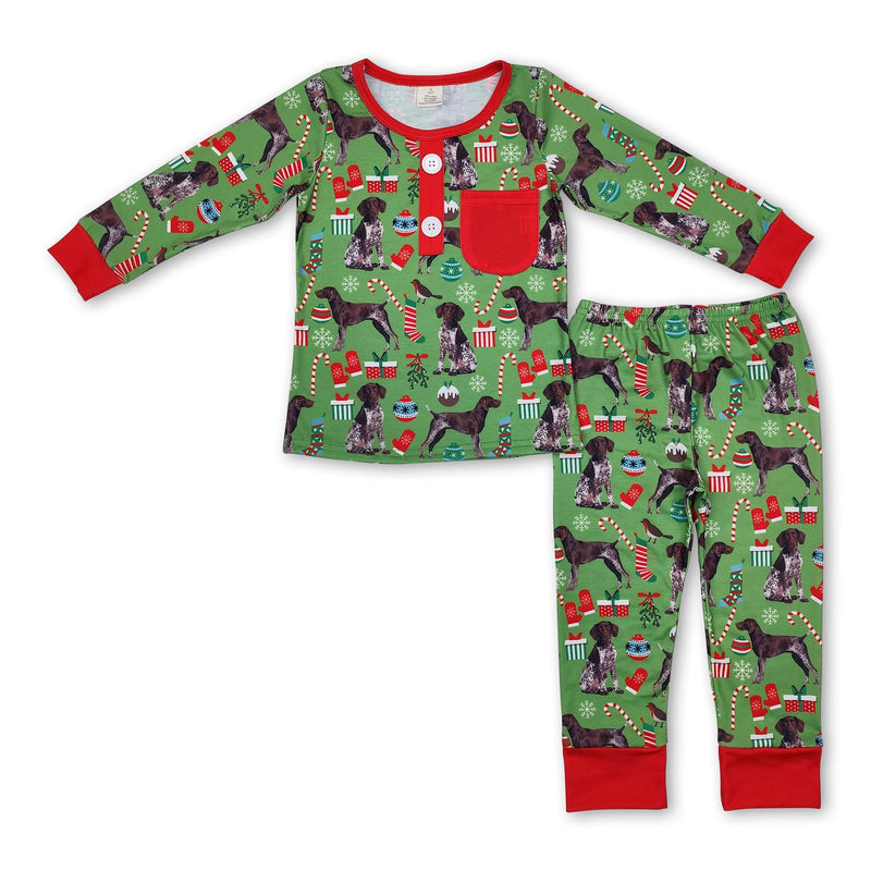 Dog gloves gift candy cane kids boys Christmas pajamas - BIG FRENCHIES