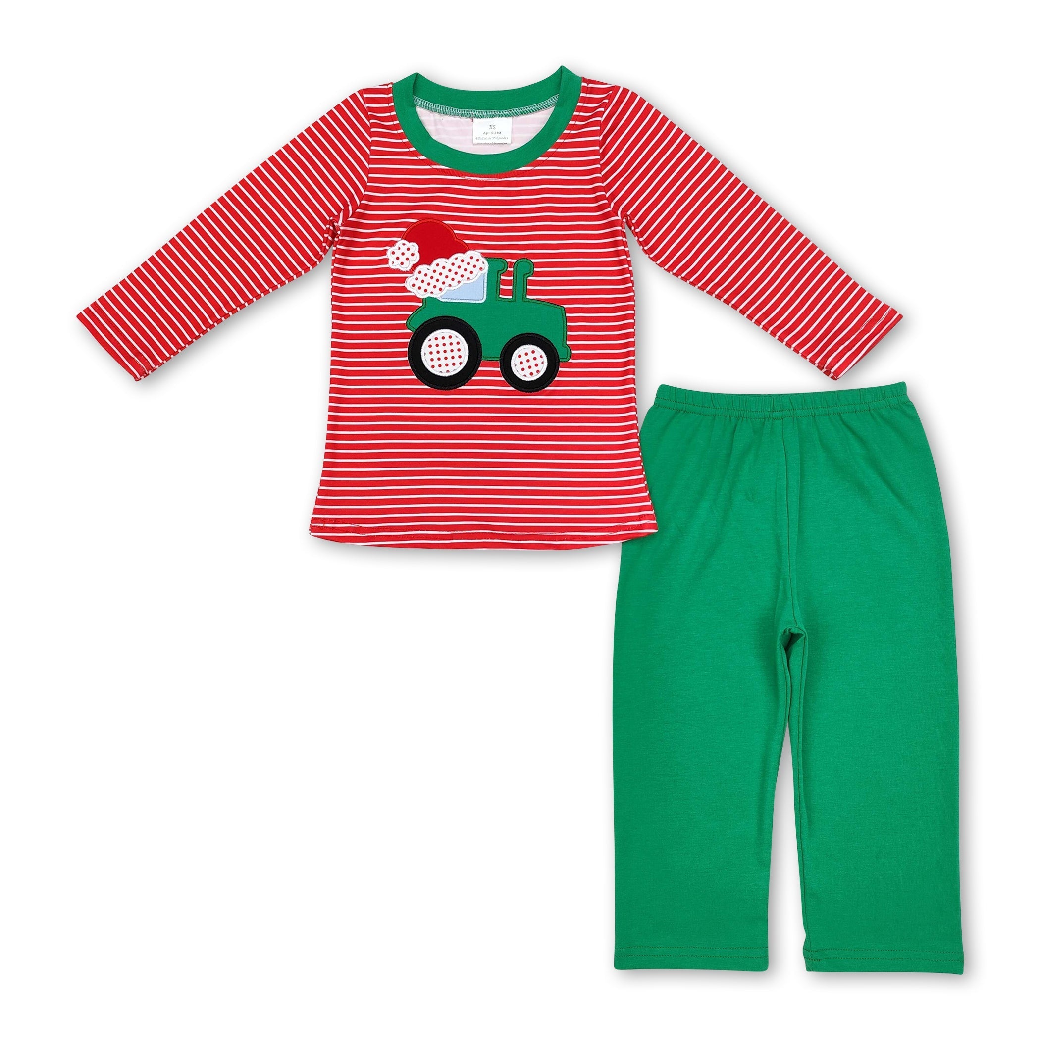 Stripe santa truck kids boys Christmas pajamas - BIG FRENCHIES