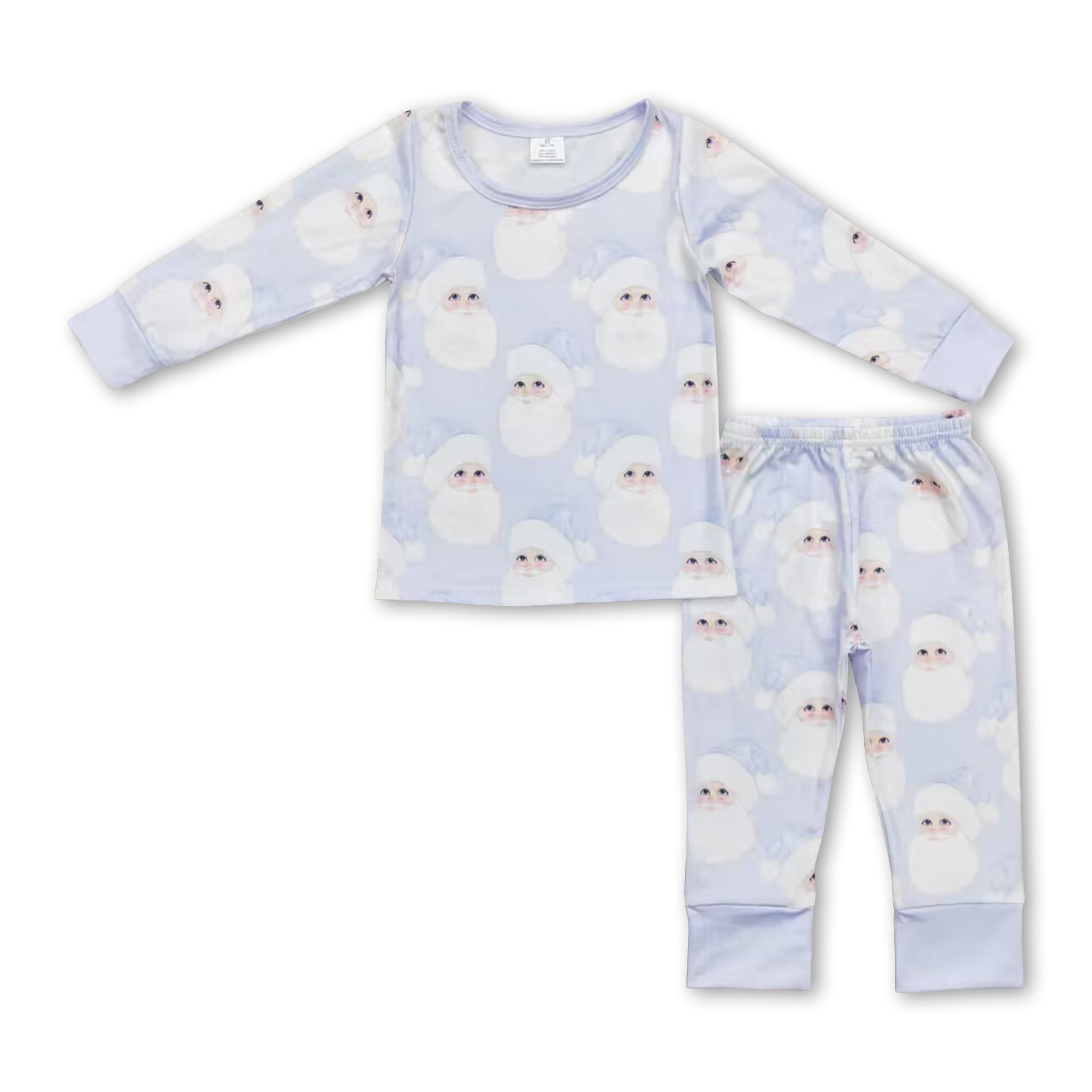 Long sleeves light blue santa kids boys Christmas pajamas - BIG FRENCHIES