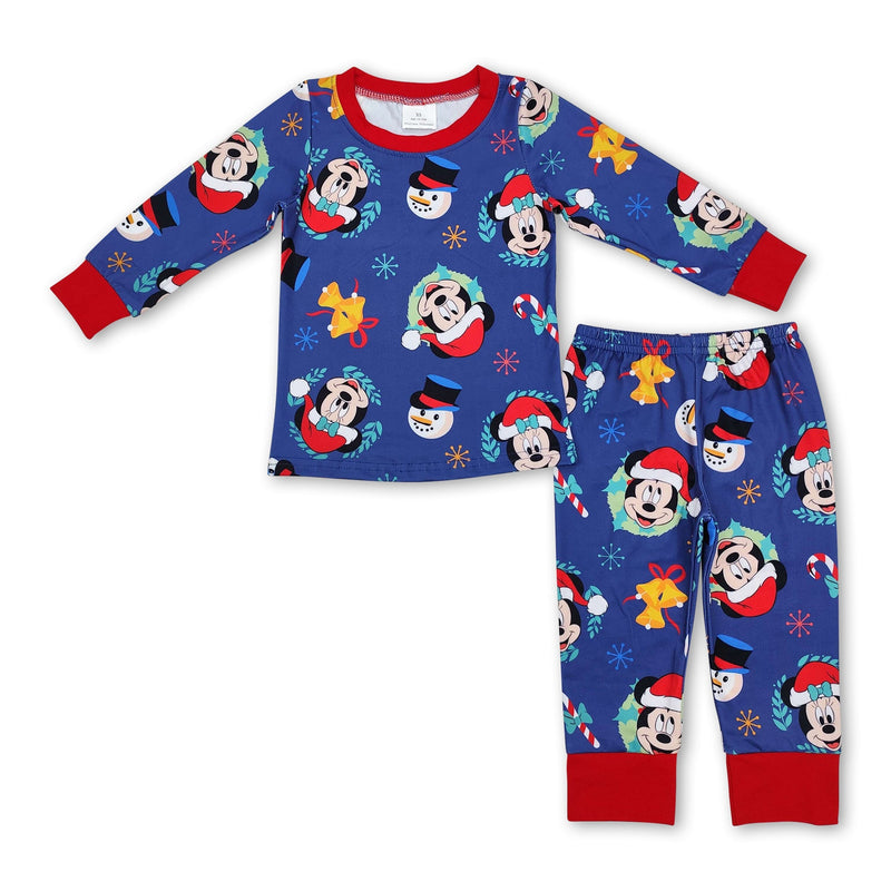Snowman mouse Christmas hat kids boys pajamas - BIG FRENCHIES