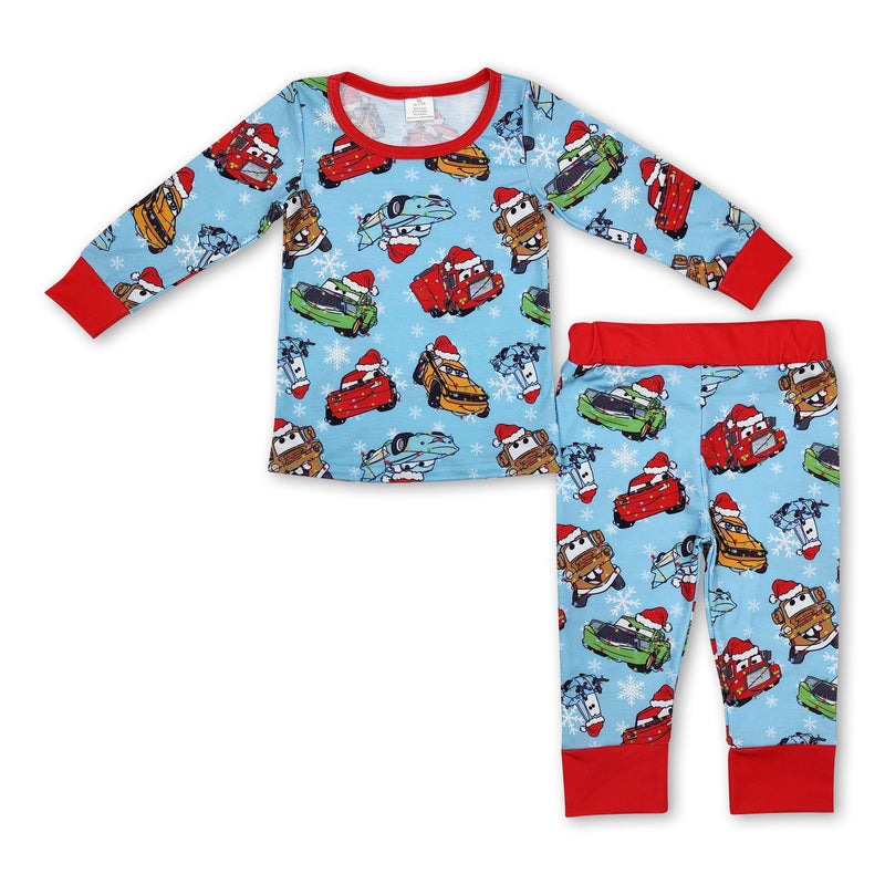 Red Christmas hat car kids boys Christmas pajamas - BIG FRENCHIES