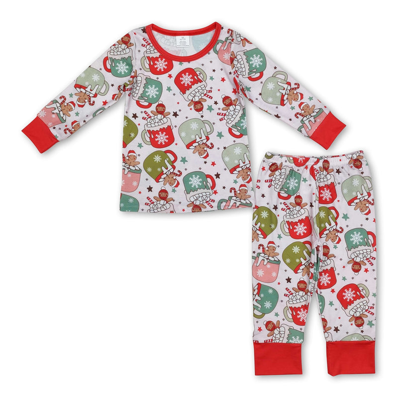 Gingerbread milk candy cane kids Christmas pajamas - BIG FRENCHIES