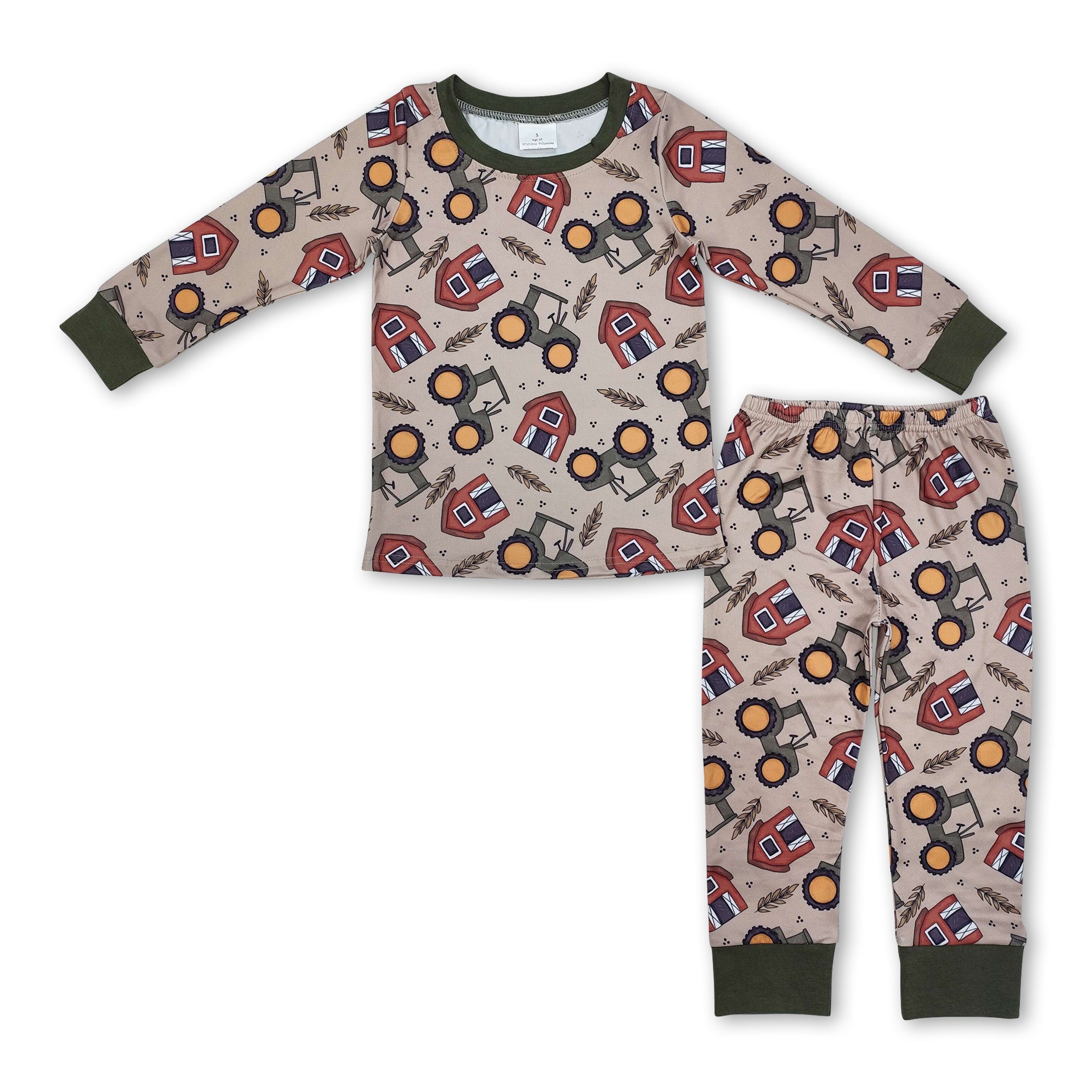 Farm Tractor long sleeves kids boys pajamas - BIG FRENCHIES