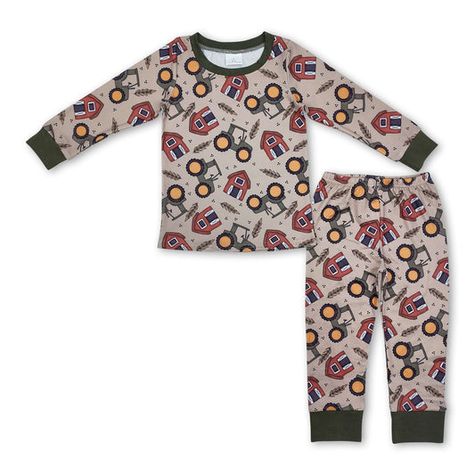 Farm Tractor long sleeves kids boys pajamas - BIG FRENCHIES