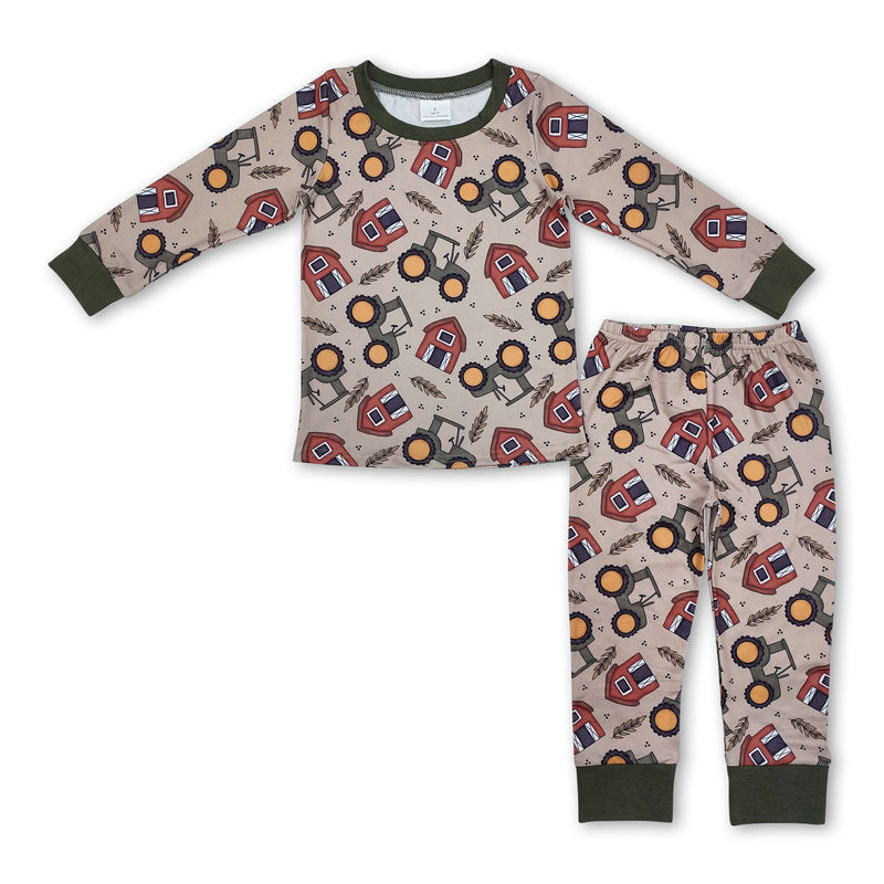 Farm Tractor long sleeves kids boys pajamas - BIG FRENCHIES