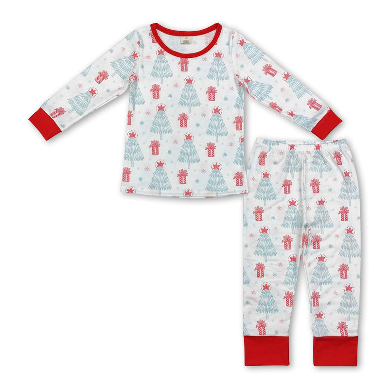 Long sleeves Christmas tree gift kids pajamas - BIG FRENCHIES