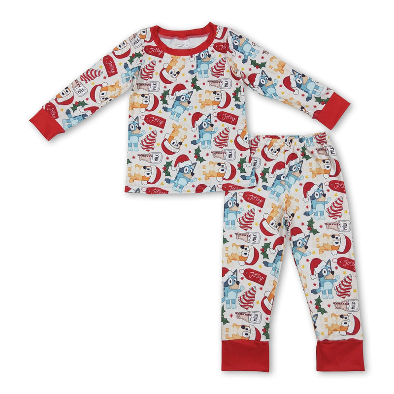 Christmas tree cake milk dog kids boys pajamas - BIG FRENCHIES