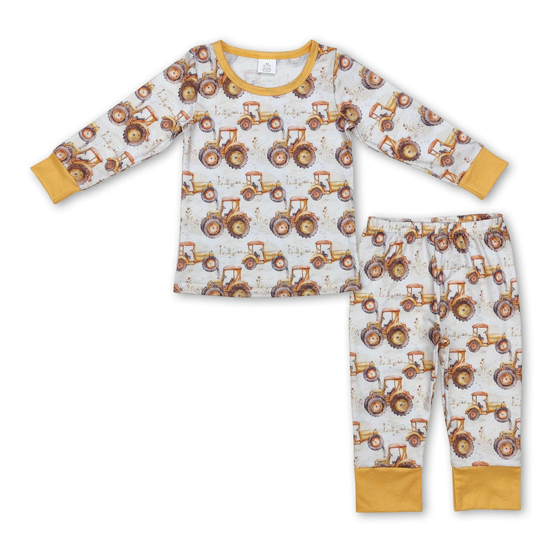 Long sleeves tractor farm kids boys fall pajamas - BIG FRENCHIES