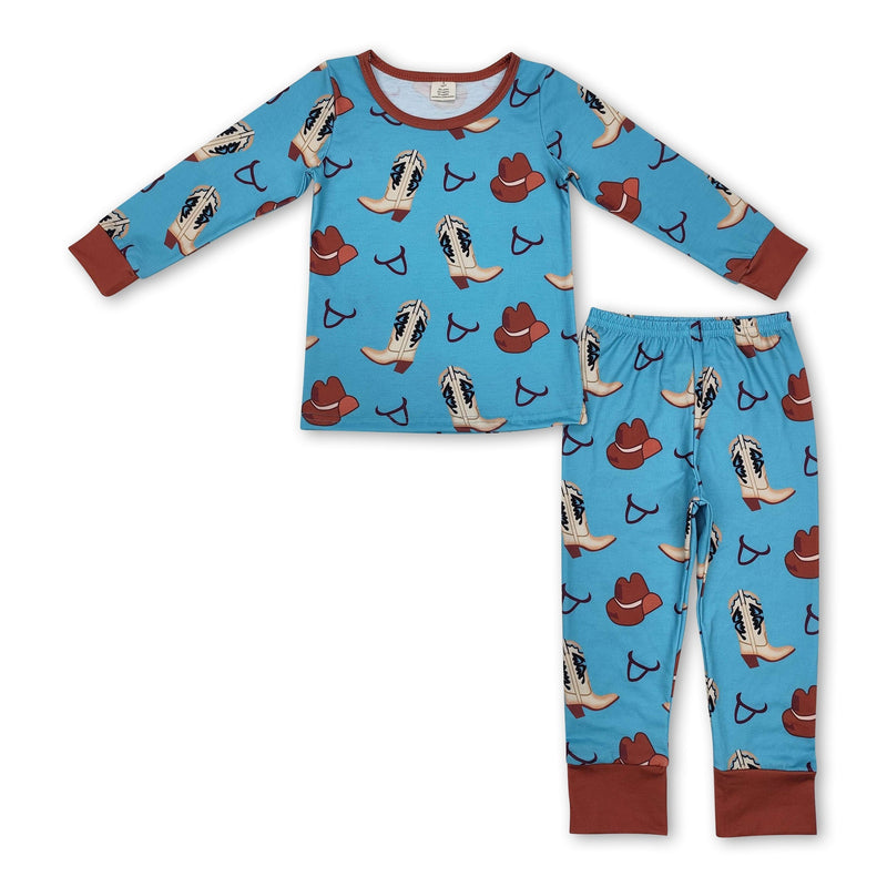Long sleeves boots hat kids boys western pajamas - BIG FRENCHIES